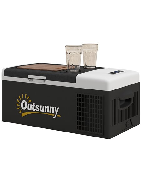 Outsunny 16L Car Fridge Freezer, Portable Car Refrigerator, Black C00-041V70BK - pic 83702 | FastDaddyshop
