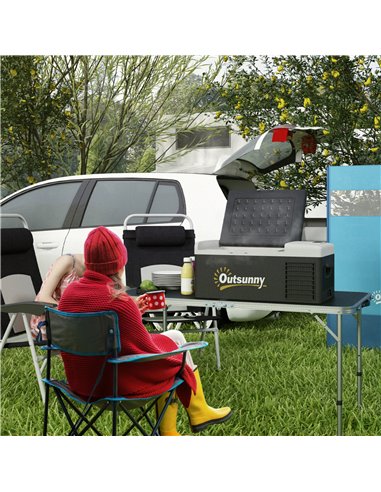 Outsunny 16L Car Fridge Freezer, Portable Car Refrigerator with 12V/24V DC and 100-240V AC, Black C00-041V70BK