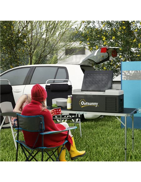Outsunny 16L Car Fridge Freezer, Portable Car Refrigerator with 12V/24V DC and 100-240V AC, Black C00-041V70BK - pic 83703 | FastDaddyshop
