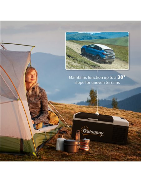 Outsunny 16L Car Fridge Freezer, Portable Car Refrigerator with 12V/24V DC and 100-240V AC, Black C00-041V70BK - pic 83708 | FastDaddyshop