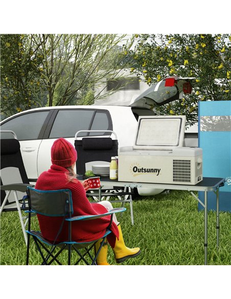 Outsunny 16L Car Fridge Freezer, Portable Car Refrigerator, Khaki C00-041V70KK - pic 83712 | FastDaddyshop