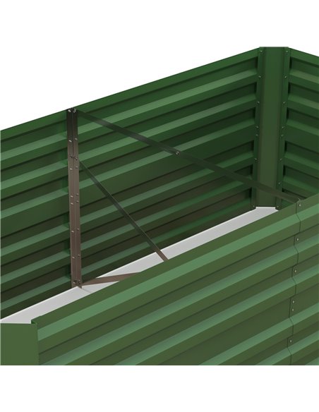 Outsunny Set of 2 Raised Beds for Garden, Galvanised Steel Outdoor Planters w/ Multi-reinforced Rods for Vegetables, Plants, Flo - pic 83736 | FastDaddyshop
