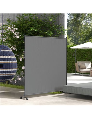 Outsunny Decorative Garden 6FT Portable Privacy Screen, Dark Grey 844-777V00CG