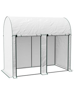 Outsunny Walk-In Greenhouse with Zipped Roll Up Doors, 200 x 100 x 178cm, White 84H-064V00WT