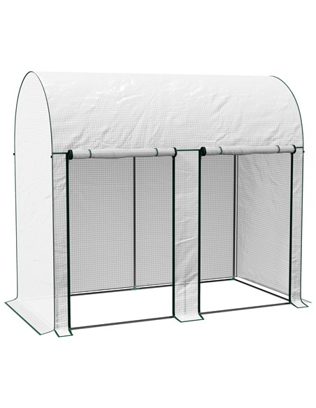 Outsunny Walk-In Greenhouse with Zipped Roll Up Doors, 200 x 100 x 178cm, White 84H-064V00WT - pic 83864 | FastDaddyshop