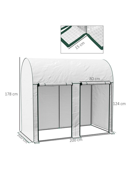 Outsunny Walk-In Greenhouse with Zipped Roll Up Doors, Small Greenhouse with Plastic Cover and Arched Top for Tomatos, Flowers,  - pic 83866 | FastDaddyshop