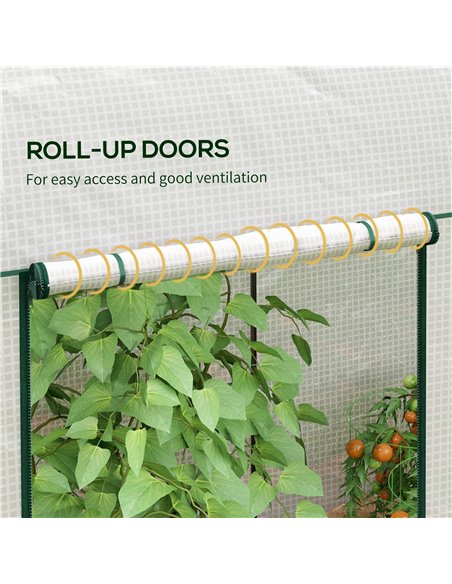Outsunny Walk-In Greenhouse with Zipped Roll Up Doors, Small Greenhouse with Plastic Cover and Arched Top for Tomatos, Flowers,  - pic 83869 | FastDaddyshop