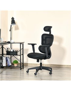 Vinsetto Mesh Office Chair Swivel Desk Chair with Adjustable Height Lumbar Support Black 2