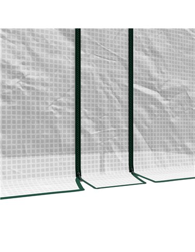 Outsunny Walk-In Greenhouse with Zipped Roll Up Doors, Small Greenhouse with Plastic Cover and Arched Top for Tomatos, Flowers, 