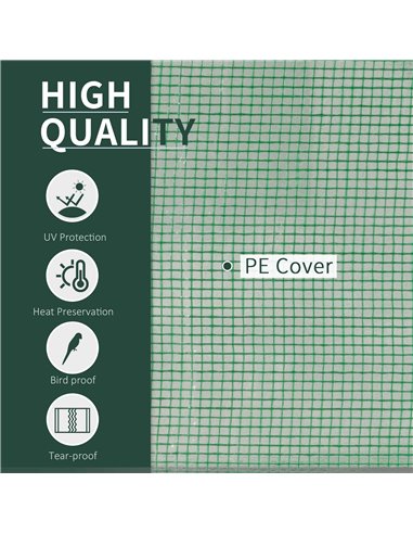 Outsunny Tunnel Greenhouse, Steel Frame Outdoor Grow House with PE Cover, Roll-up Door, Green, 200x100x80cm 845-305V01