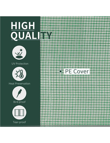Outsunny Tunnel Greenhouse, Steel Frame Outdoor Grow House with PE Cover, Roll-up Door, Green, 200x100x80cm 845-305V01 - pic 83903 | FastDaddyshop