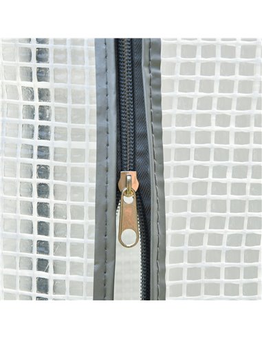 Outsunny Greenhouse Oasis: Steel-Framed PE Shelter with Roll-Up Door, White 845-386V01