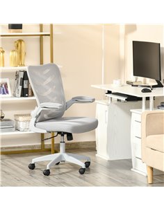 Vinsetto Mesh Office Chair Swivel Task Computer Chair for Home with Lumbar Support, Grey 2