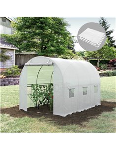 Outsunny 3 x 2 x 2m Greenhouse Replacement with 6 Windows, White 845-382V03WT 2