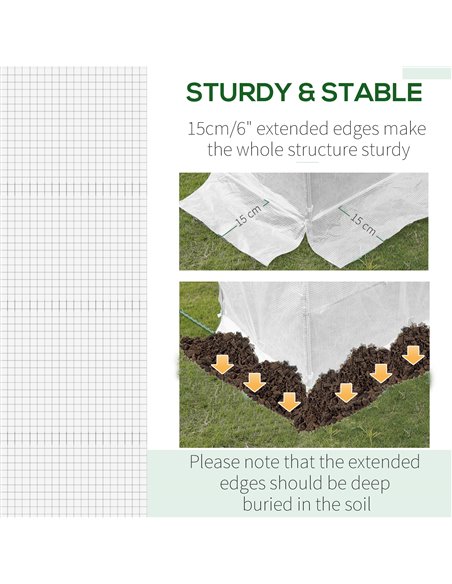 Outsunny 3 x 2 x 2m Greenhouse Replacement Walk-in PE Hot House Cover with 6 Windows Roll-Up and Zipper Door, White 845-382V03WT - pic 83967 | FastDaddyshop