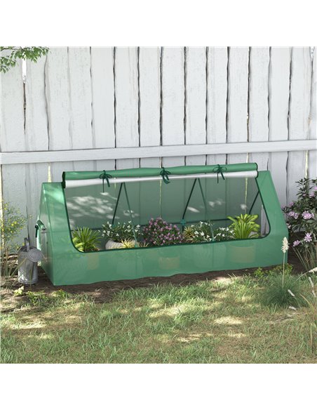 Outsunny Mini Greenhouse with Steel Frame, Plastic Cover, 240Hcm, Roll-Up Windows, Inner Mesh Layer, Great for City Flats 845-77 - pic 83973 | FastDaddyshop