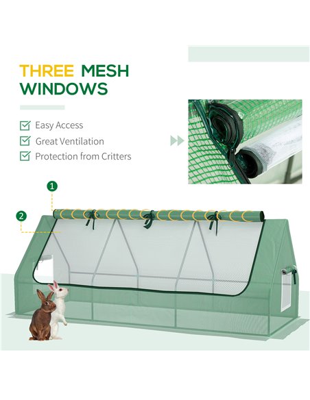 Outsunny Mini Greenhouse with Steel Frame, Plastic Cover, 240Hcm, Roll-Up Windows, Inner Mesh Layer, Great for City Flats 845-77 - pic 83975 | FastDaddyshop