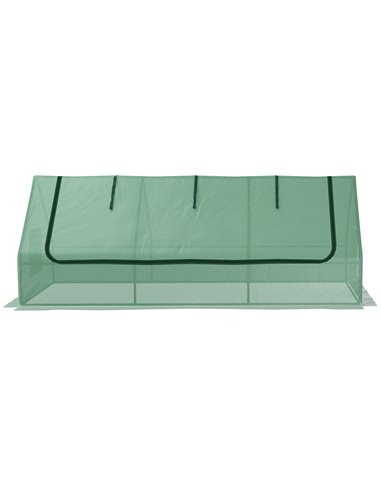Outsunny Mini Greenhouse with Steel Frame, Plastic Cover, 240Hcm, Roll-Up Windows, Inner Mesh Layer, Great for City Flats 845-77