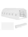 Outsunny Greenhouse Replacement Cover ONLY Winter Garden Plant PE Cover with Roll-up Windows Door, 6 x 3 x 2m White 845-382WT