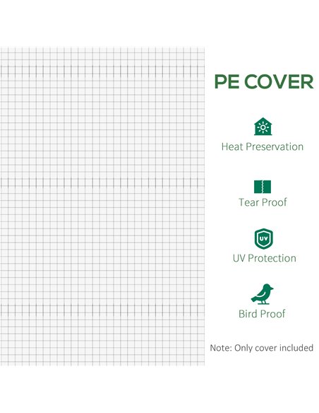 Outsunny Greenhouse Replacement Cover ONLY Winter Garden Plant PE Cover with Roll-up Windows Door, 6 x 3 x 2m White 845-382WT - pic 83986 | FastDaddyshop