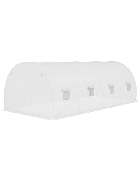 Outsunny Greenhouse Replacement Cover ONLY Winter Garden Plant PE Cover with Roll-up Windows Door, 6 x 3 x 2m White 845-382WT - pic 83987 | FastDaddyshop