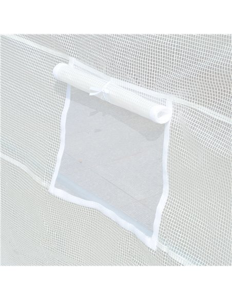 Outsunny Greenhouse Replacement Cover ONLY Winter Garden Plant PE Cover with Roll-up Windows Door, 6 x 3 x 2m White 845-382WT - pic 83989 | FastDaddyshop