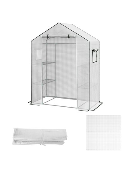 Outsunny Greenhouse Replacement Cover ONLY 140 x 73 x 190cm, White 845-944V00WT - pic 83990 | FastDaddyshop
