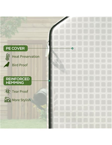 Outsunny Greenhouse Cover Replacement Walk-in PE Hot House Cover with Roll-up Door and Windows, 140 x 73 x 190cm, White 845-944V - pic 83993 | FastDaddyshop