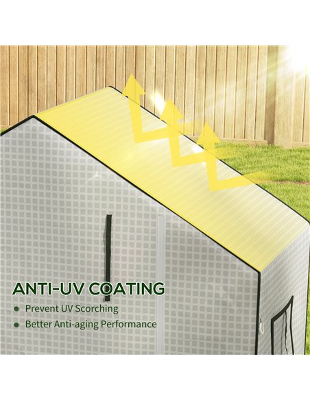 Outsunny Greenhouse Cover Replacement Walk-in PE Hot House Cover with Roll-up Door and Windows, 140 x 73 x 190cm, White 845-944V - pic 83994 | FastDaddyshop