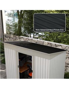 Outsunny 129 x 45cm Corrugated Roofing Sheets, Pack of 12, Dark Grey 84H-021V00CG 2