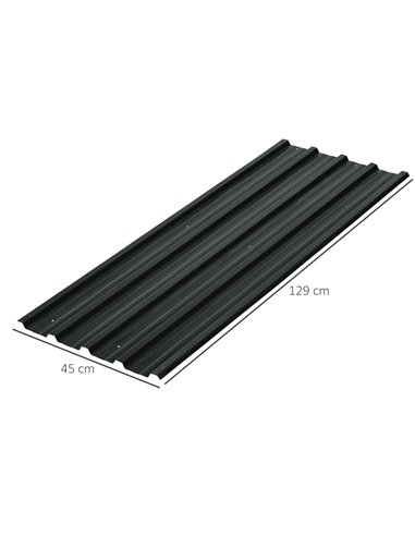 Outsunny Corrugated Roofing Sheets, Pack of 12, Galvanised Metal Roofing Sheets for Greenhouse, Garage, Storage Shed, Carport, 1