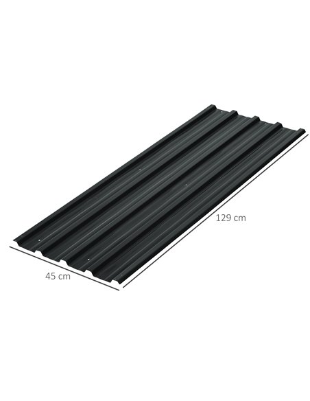 Outsunny Corrugated Roofing Sheets, Pack of 12, Galvanised Metal Roofing Sheets for Greenhouse, Garage, Storage Shed, Carport, 1 - pic 84010 | FastDaddyshop