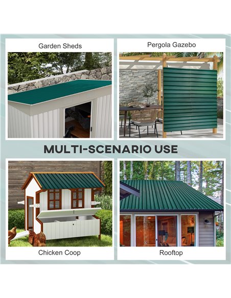 Outsunny Corrugated Roofing Sheets, Pack of 12, Galvanised Metal Roofing Sheets for Greenhouse, Garage, Storage Shed, Carport, 1 - pic 84020 | FastDaddyshop