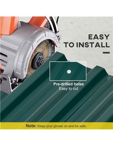Outsunny Corrugated Roofing Sheets, Pack of 12, Galvanised Metal Roofing Sheets for Greenhouse, Garage, Storage Shed, Carport, 1