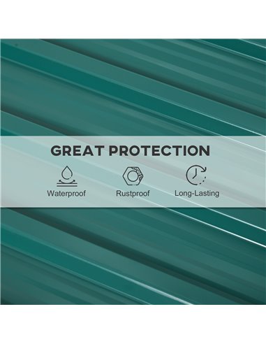 Outsunny Corrugated Roofing Sheets, Pack of 12, Galvanised Metal Roofing Sheets for Greenhouse, Garage, Storage Shed, Carport, 1