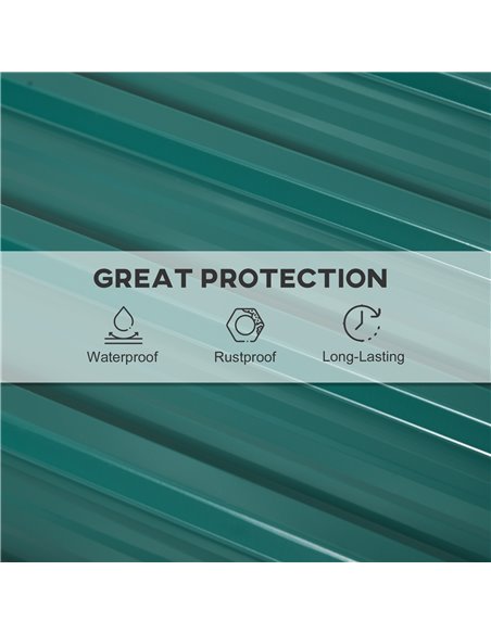 Outsunny Corrugated Roofing Sheets, Pack of 12, Galvanised Metal Roofing Sheets for Greenhouse, Garage, Storage Shed, Carport, 1 - pic 84022 | FastDaddyshop