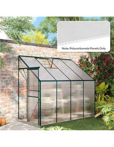 Outsunny 14 Pieces Polycarbonate Sheets, 121 x 61 x 0.4cm Twin-Wall Plastic Roofing Sheets, 10m² Replacement Greenhouse Panels, 