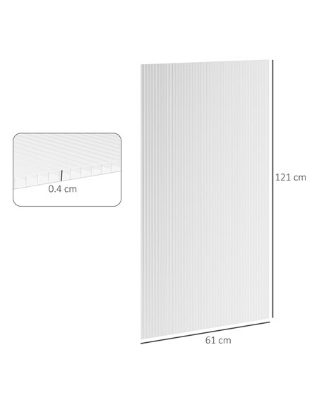 Outsunny 14 Pieces Polycarbonate Sheets, 121 x 61 x 0.4cm Twin-Wall Plastic Roofing Sheets, 10m² Replacement Greenhouse Panels,  - pic 84028 | FastDaddyshop