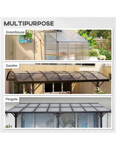 Outsunny 14 Pieces Polycarbonate Sheets, 121 x 61 x 0.4cm Twin-Wall Plastic Roofing Sheets, 10m² Replacement Greenhouse Panels, 