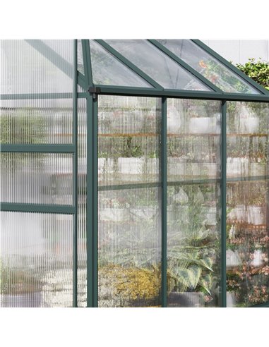 Outsunny 14 Pieces Polycarbonate Sheets, 121 x 61 x 0.4cm Twin-Wall Plastic Roofing Sheets, 10m² Replacement Greenhouse Panels, 