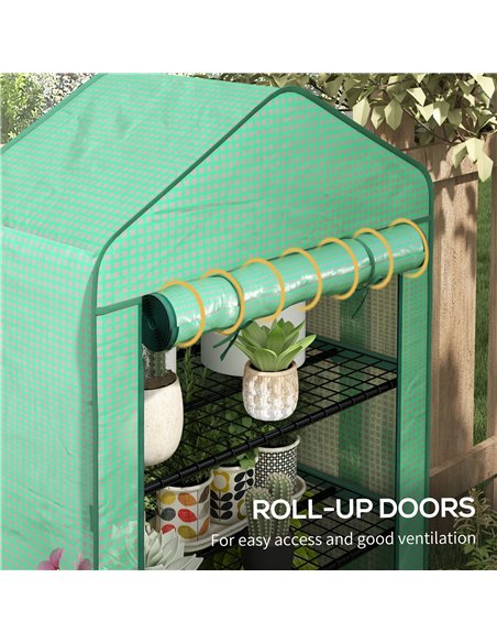Outsunny Four-Tier Mini Greenhouse, with Reinforced Plastic Cover 845-936V00GN - pic 84040 | FastDaddyshop