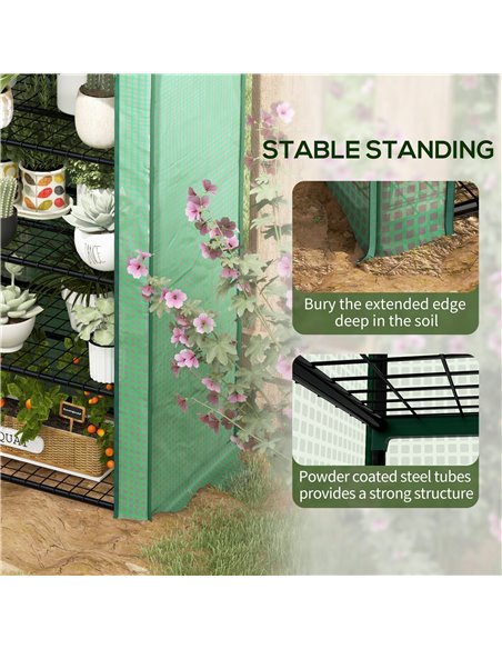 Outsunny Four-Tier Mini Greenhouse, with Reinforced Plastic Cover 845-936V00GN - pic 84041 | FastDaddyshop