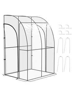 Outsunny 143cm x 118cm Walk-In Lean To Greenhouse with Accessories, Clear 845-592V03CR
