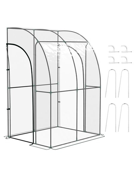 Outsunny 143cm x 118cm Walk-In Lean To Greenhouse with Accessories, Clear 845-592V03CR - pic 84044 | FastDaddyshop