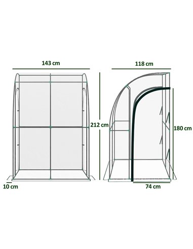 Outsunny 143cm x 118cm Walk-In Lean To Greenhouse, with Accessories 845-592V03CR