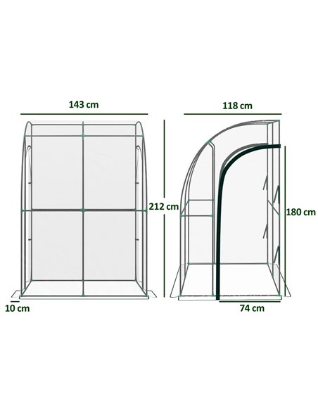 Outsunny 143cm x 118cm Walk-In Lean To Greenhouse, with Accessories 845-592V03CR - pic 84046 | FastDaddyshop