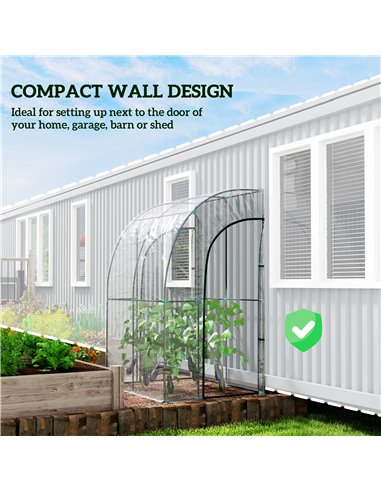 Outsunny 143cm x 118cm Walk-In Lean To Greenhouse, with Accessories 845-592V03CR