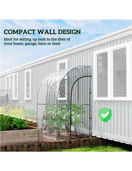 Outsunny 143cm x 118cm Walk-In Lean To Greenhouse, with Accessories 845-592V03CR - pic 84048 | FastDaddyshop