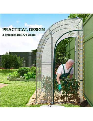 Outsunny 143cm x 118cm Walk-In Lean To Greenhouse, with Accessories 845-592V03CR