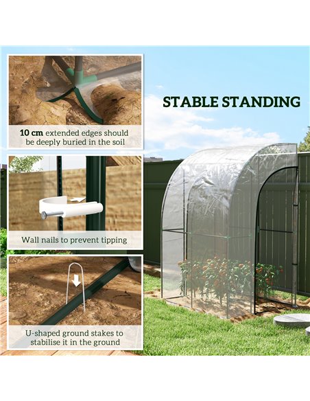 Outsunny 143cm x 118cm Walk-In Lean To Greenhouse, with Accessories 845-592V03CR - pic 84050 | FastDaddyshop